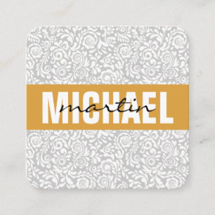 Floral Lace Pattern Square Business Card