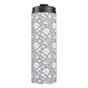 Floral Lace Pattern Thermal Tumbler