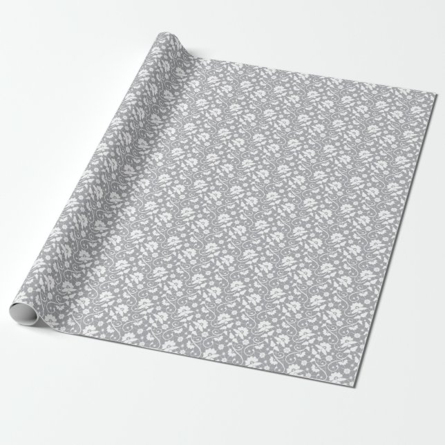Floral Lace Pattern Wrapping Paper (Unrolled)
