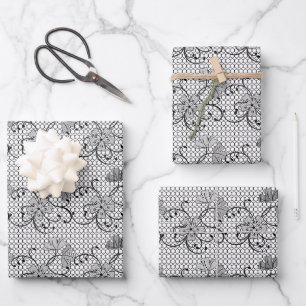 Floral Lace Pattern Wrapping Paper Sheet
