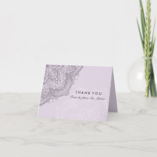 Floral Lace Purple Thank You Card
