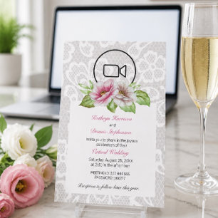 Floral & Lace Virtual Wedding Invite