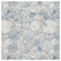 Floral Lace White and Blue pattern