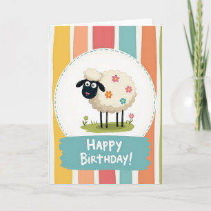 Floral Lamb Birthday Card