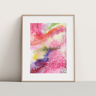 floral landscape poster