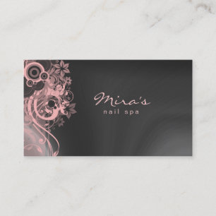 Floral Landscaping Business Card Grey Pink