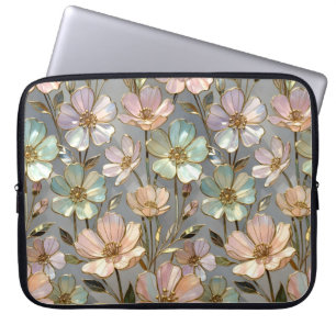 Floral Laptop Sleeve Pastel Flower Pattern