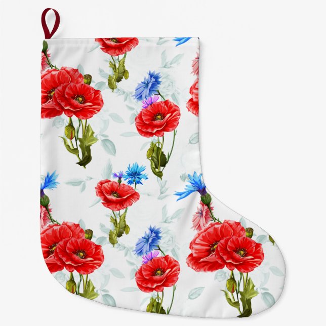 Floral Large Christmas Stocking (Front)