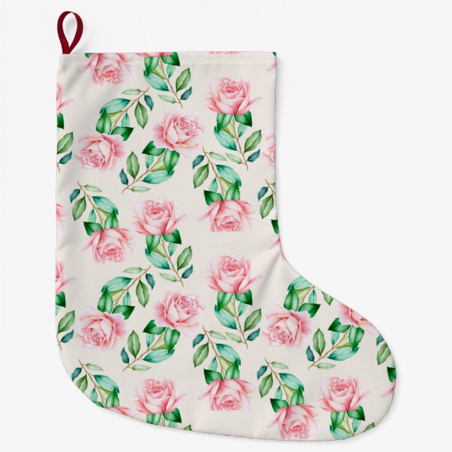 Floral Large Christmas Stocking (Front)