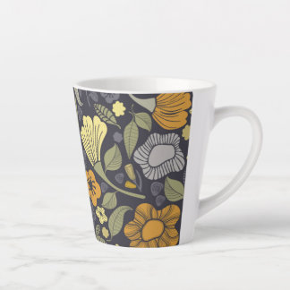 Floral Latte Mug Dark Background