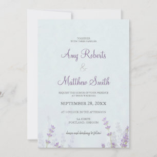Floral Lavander Wedding  Invitation