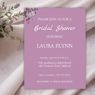 Floral Lavender, Bridal Shower Invitation Postcard