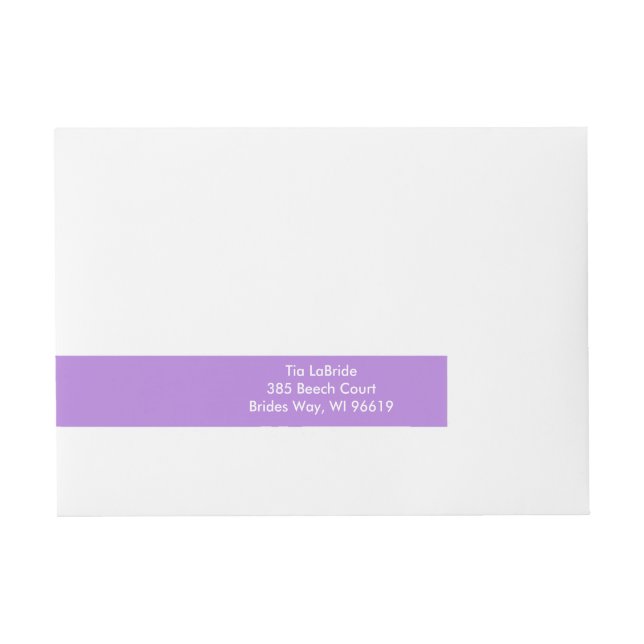 Floral Lavender Contemporary Colour Coordinated Wraparound Address Label (Front)