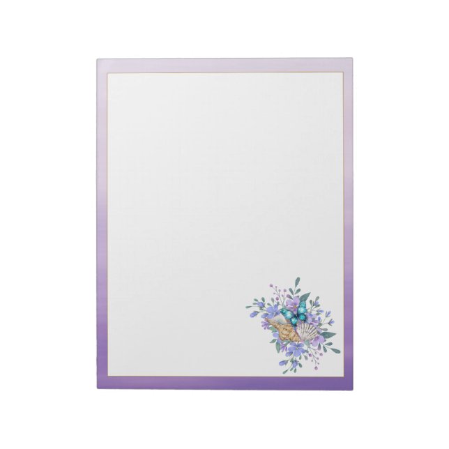 Floral Lavender Dreams Coastal Inspired Notepad (Rotated)
