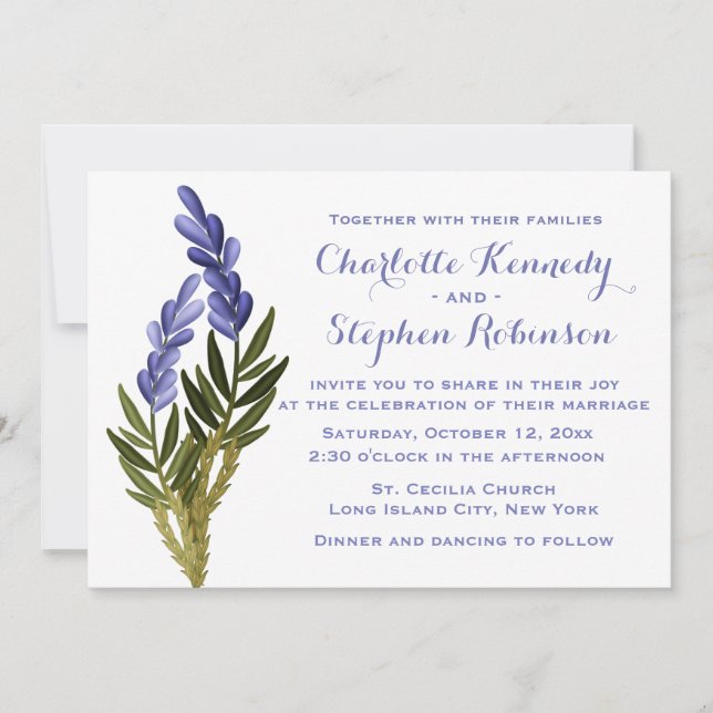Floral Lavender Flower Purple Wedding Invitation (Front)