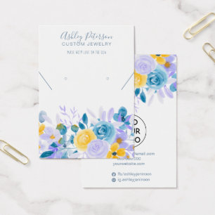 Floral lavender jewellery earring necklace display