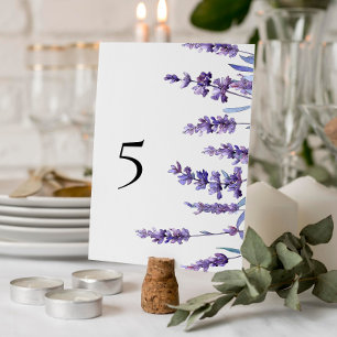 Floral Lavender Wedding Table Number