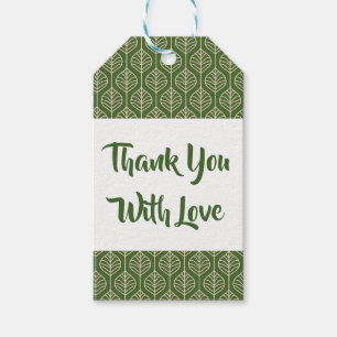 Floral Leaf Thank You Green Leaves Boho Wedding Gift Tags