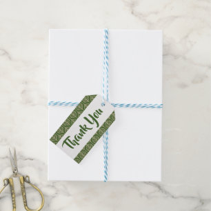 Floral Leaf Thank You Green Leaves Boho Wedding Gift Tags