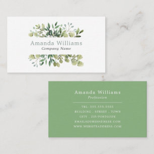 Floral Leafy Frame, Floral Business Card
