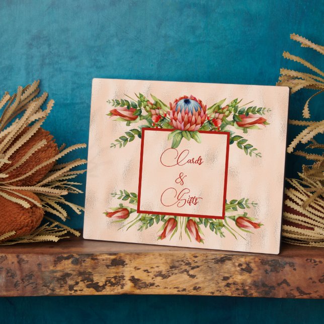 Floral Leave Your Cards and Gifts Here Plaque (Side)