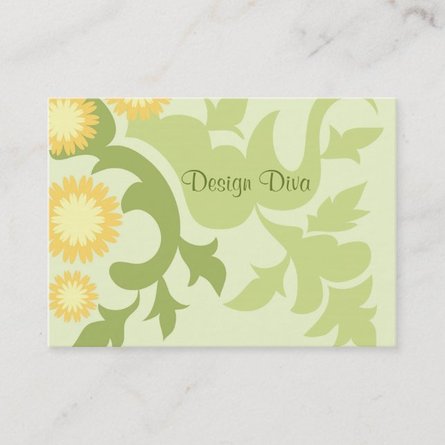 Floral leaves business card (Front)