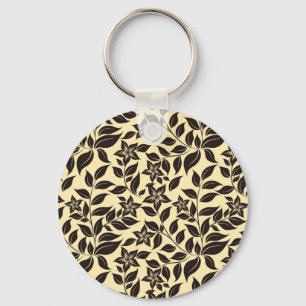 Floral Leaves Pattern-23756 Key Ring