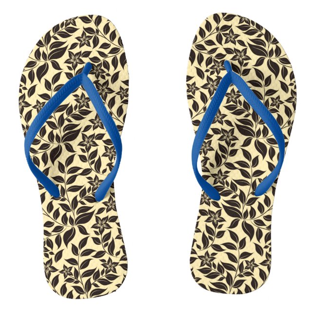 Floral Leaves Pattern-47466 Jandals (Footbed)