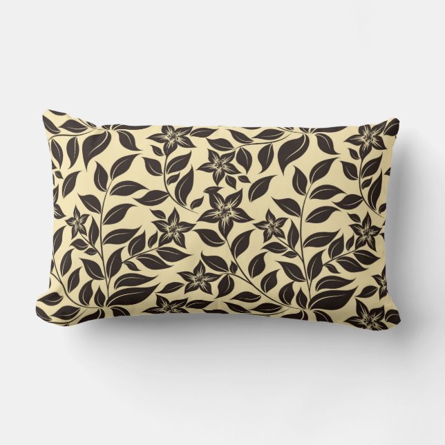 Floral Leaves Pattern-47566 Lumbar Cushion (Front)