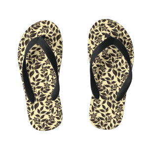 Floral Leaves Pattern Kid's Jandals