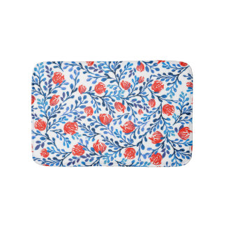 Floral Leaves: Seamless Nature Pattern Bath Mat