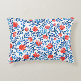 Floral Leaves: Seamless Nature Pattern Decorative Cushion