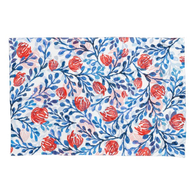 Floral Leaves: Seamless Nature Pattern Pillowcase (Front)