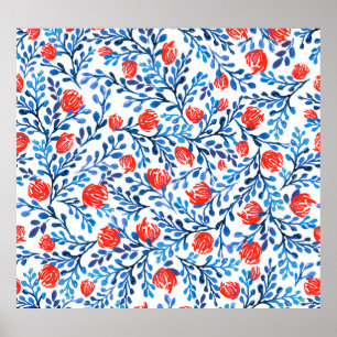 Floral Leaves: Seamless Nature Pattern Poster