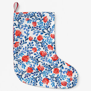 Floral Leaves: Seamless Nature Pattern Small Christmas Stocking