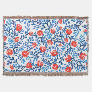 Floral Leaves: Seamless Nature Pattern Throw Blanket