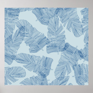 Floral Leaves: Vintage Line Illustrations. Poster
