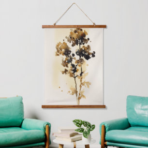 Floral Leaves Watercolor Art Hanging Tapestry
