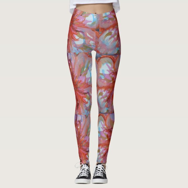 FLORAL LEGGINGS BY PAULA REILLY. (Front)