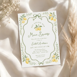 Floral Lemon Citrus Bridal Shower Invitation