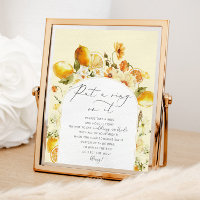 Floral lemon dont say bride bridal shower poster