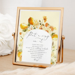 Floral lemon dont say bride bridal shower poster
