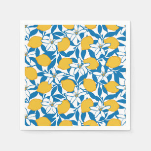 Floral Lemon Sketch Hand Drawn - Paper Napkins