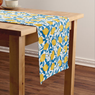 Floral Lemon Sketch Hand Drawn - Table Runner