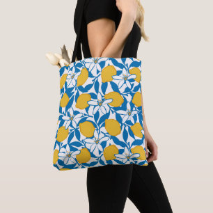 Floral Lemon Sketch Hand Drawn - Tote Bag