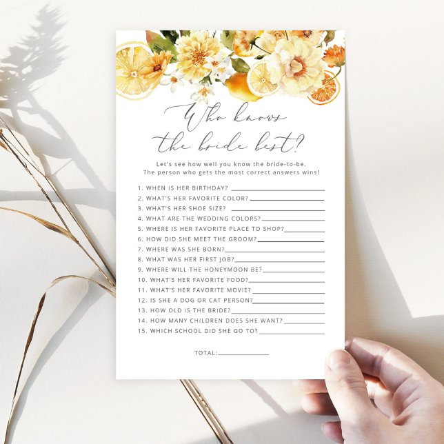 Floral lemon Who knows the bride best game (Creator Uploaded)