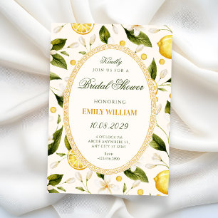 Floral Lemon yellow seamless bridal shower Invitation