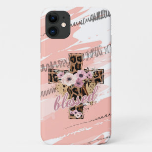 Floral Leopard Cross blessed faith Easter  Case-Mate iPhone Case