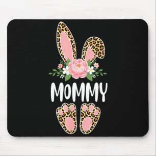 Floral leopard mummy bunny happy easter mother'sFl Mouse Pad