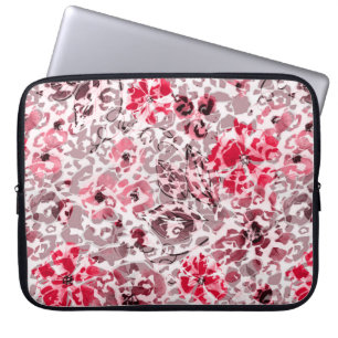Floral ,leopard,Red and white , red, white, spotte Laptop Sleeve